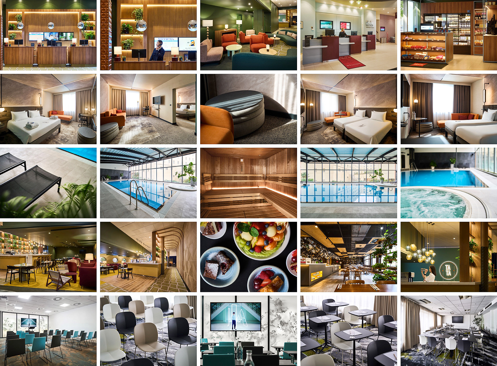 Kolaż zdjęć z sesji fotograficznej dla hotelu